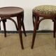 Paire de tabourets bas en bois courbé style "Thonet" vintage