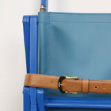 Mid-century Blue Wooden Foldable Stroller, 60s