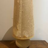 stone lamp with its lampshade in dried flowers 1970