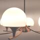 Vintage suspension chandelier 6 gilded and opaline lights