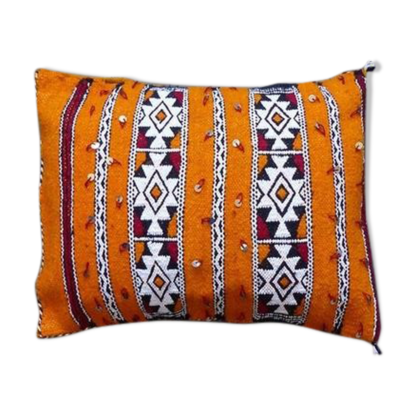 Moroccan kilim cushion orange