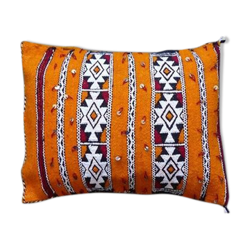 Moroccan orange kilim cushion
