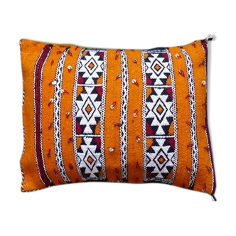 Moroccan kilim cushion orange
