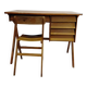 Bureau vintage pieds compas et sa chaise années 50/60