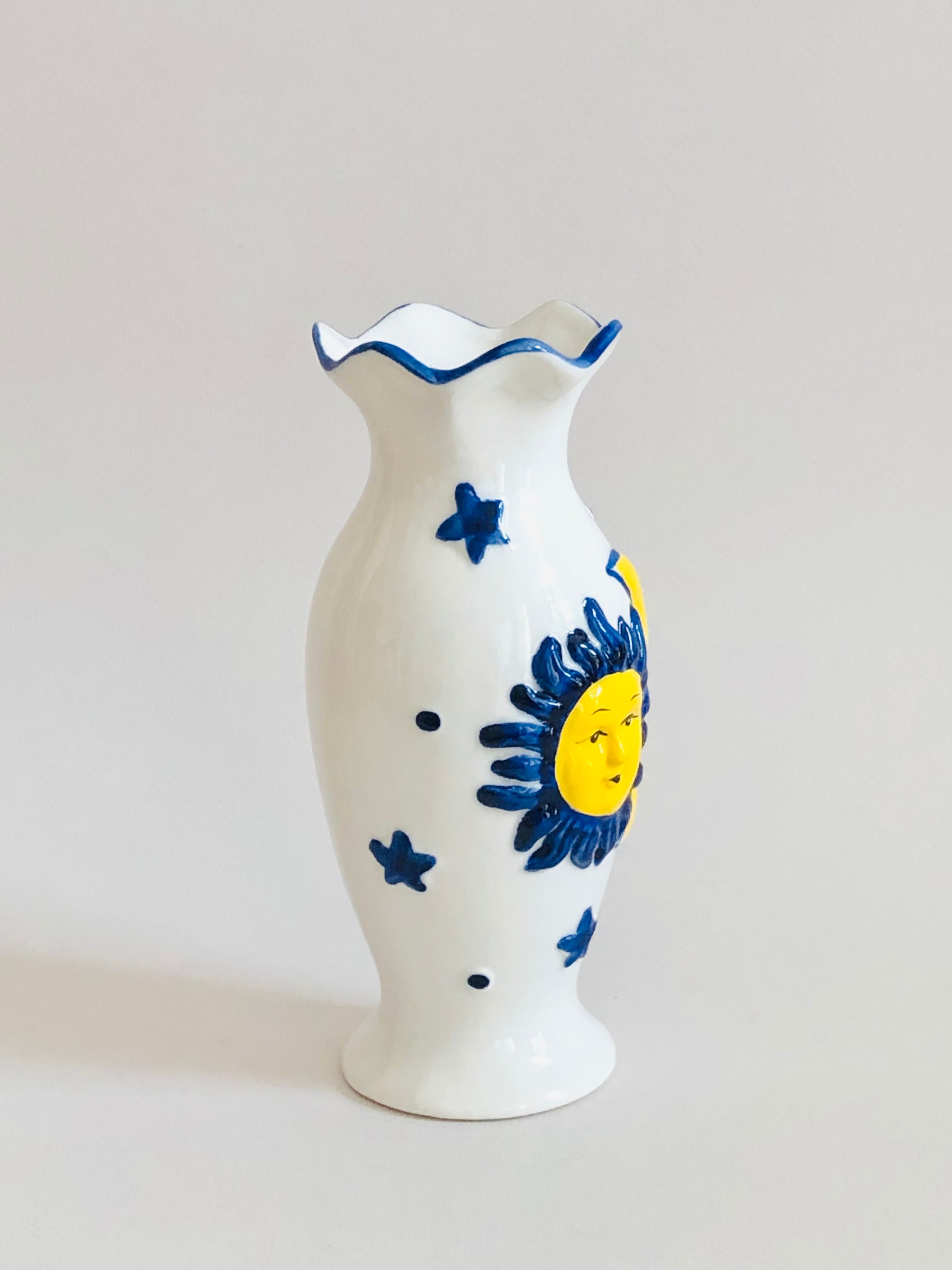 Vintage Sun & Moon Vase ceramic H17cm