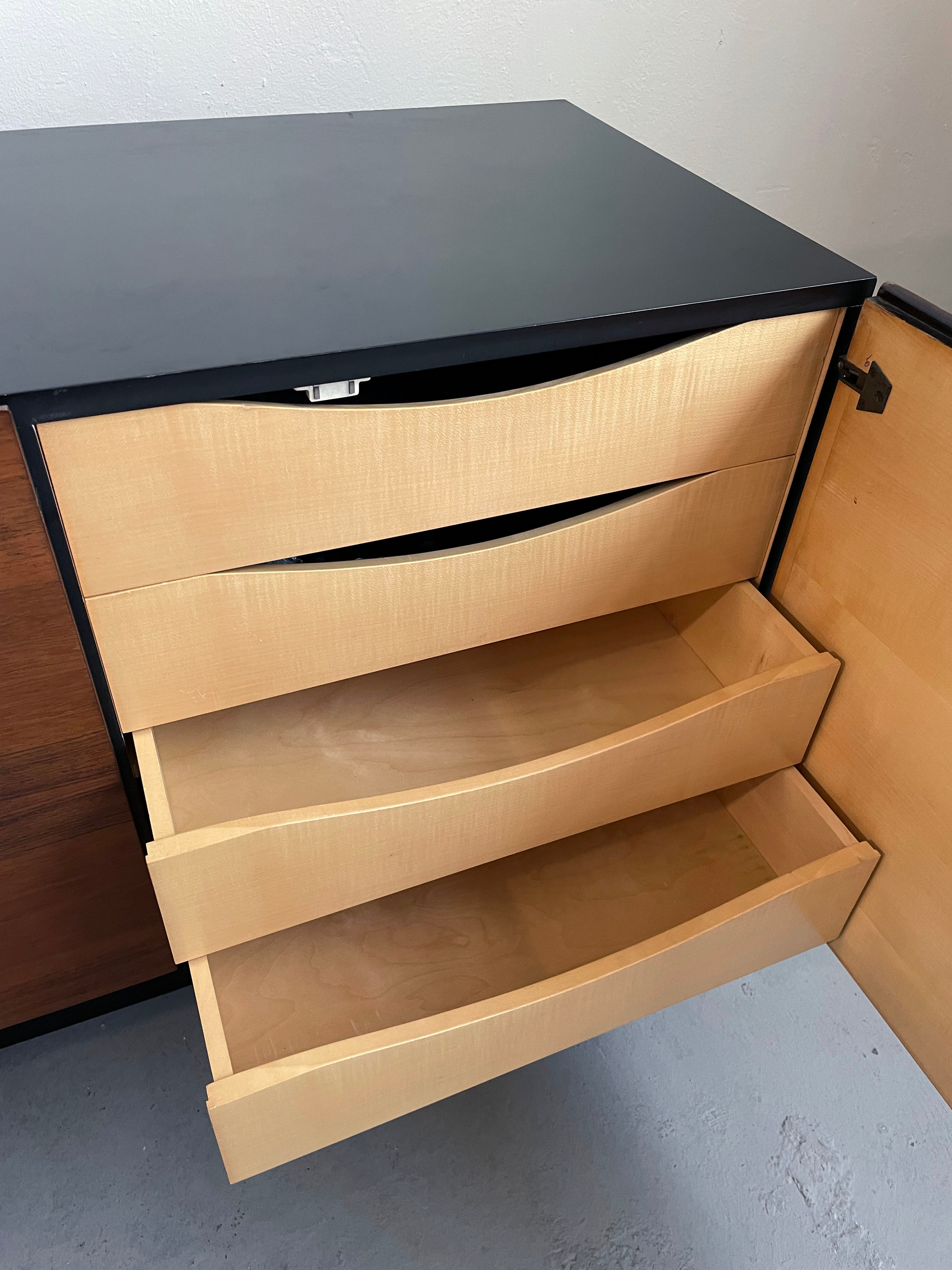 Mid century modern sideboard credenza brazilian rosewood veneer