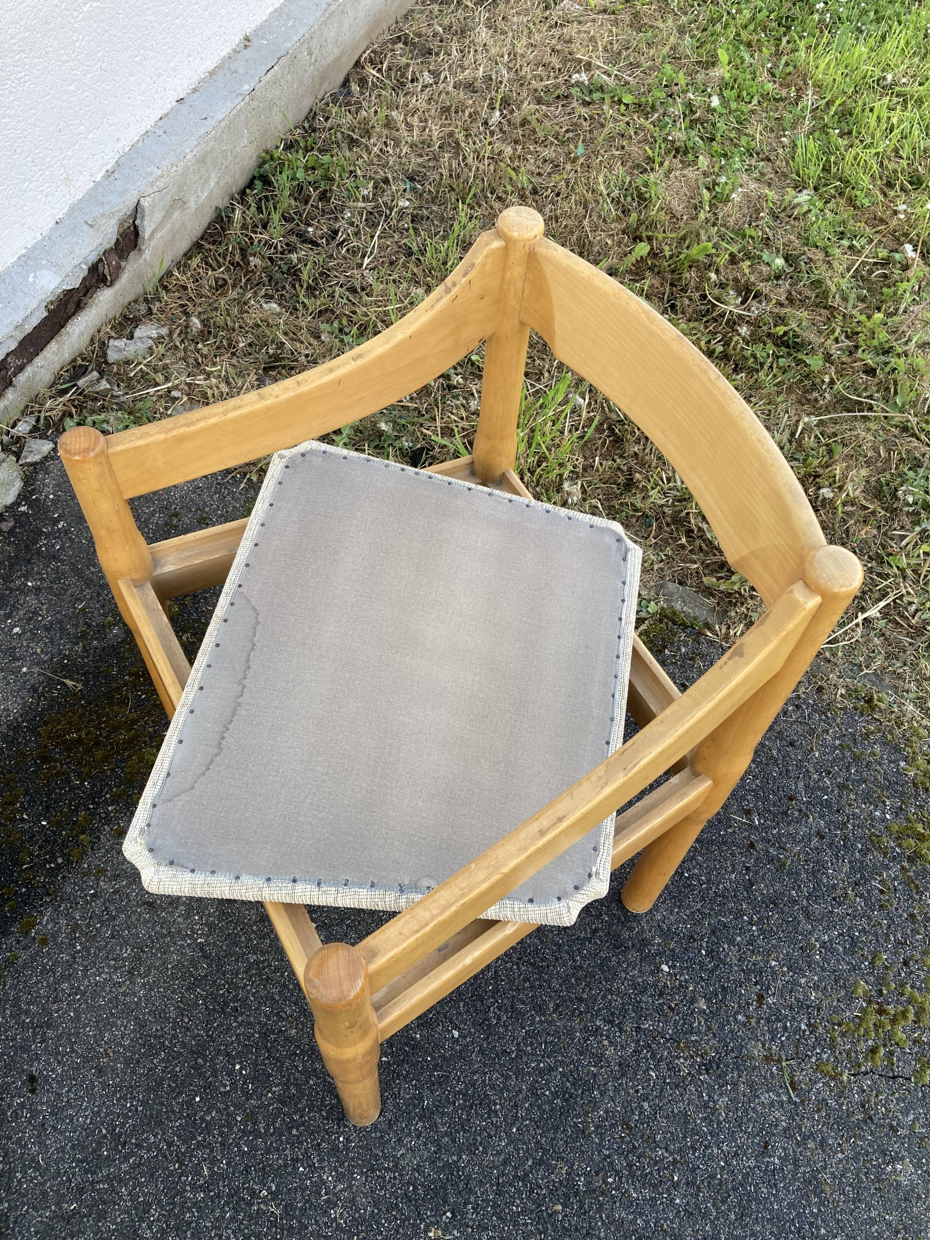 Six Carimate Cassina armchairs 1960's by Vico Magistretti