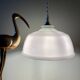 Vintage lampshade pendant light in white opaline