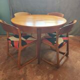 Table salle à manger ronde style scandinave extensible