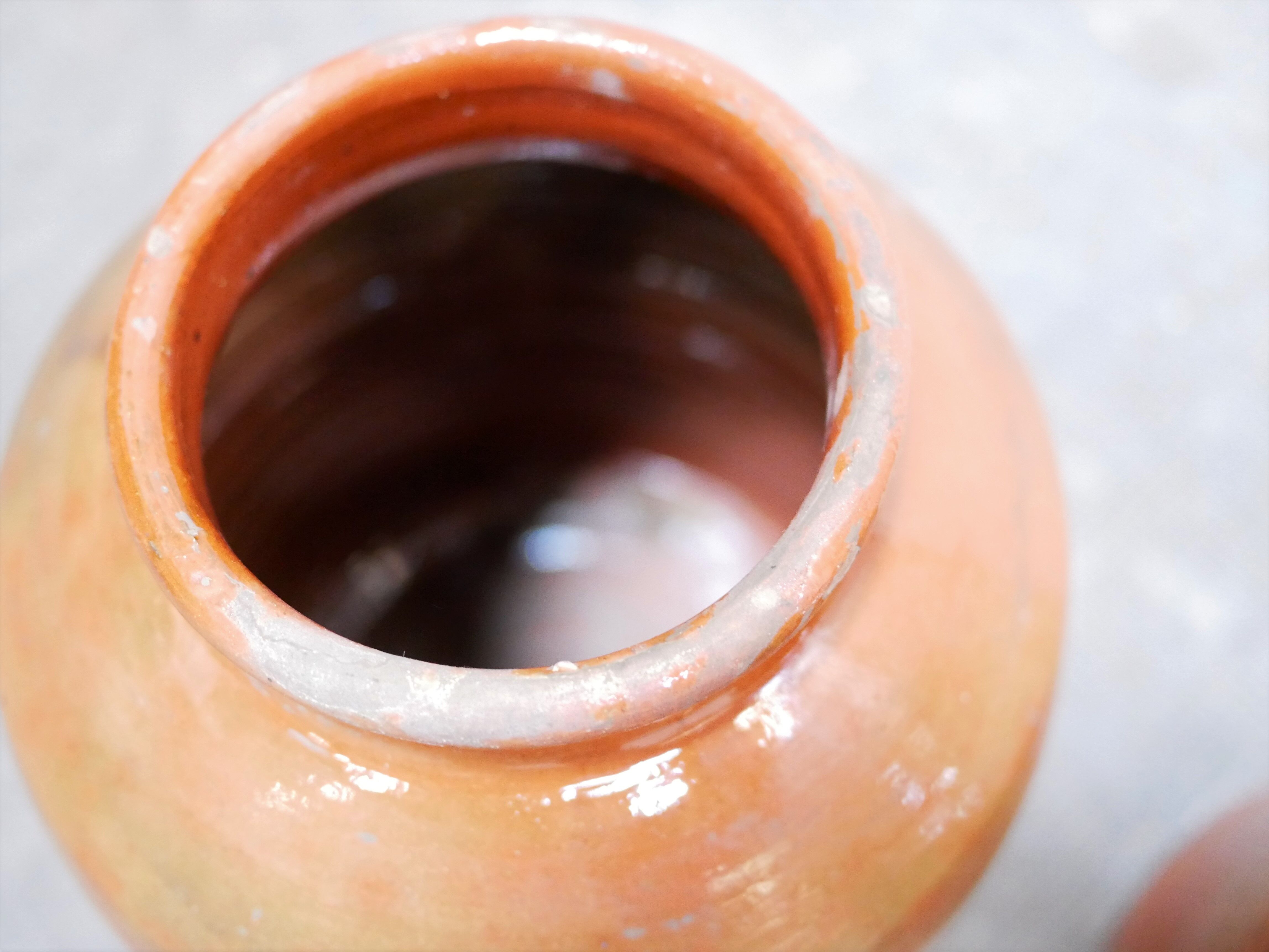 Vintage glazed terracotta pot