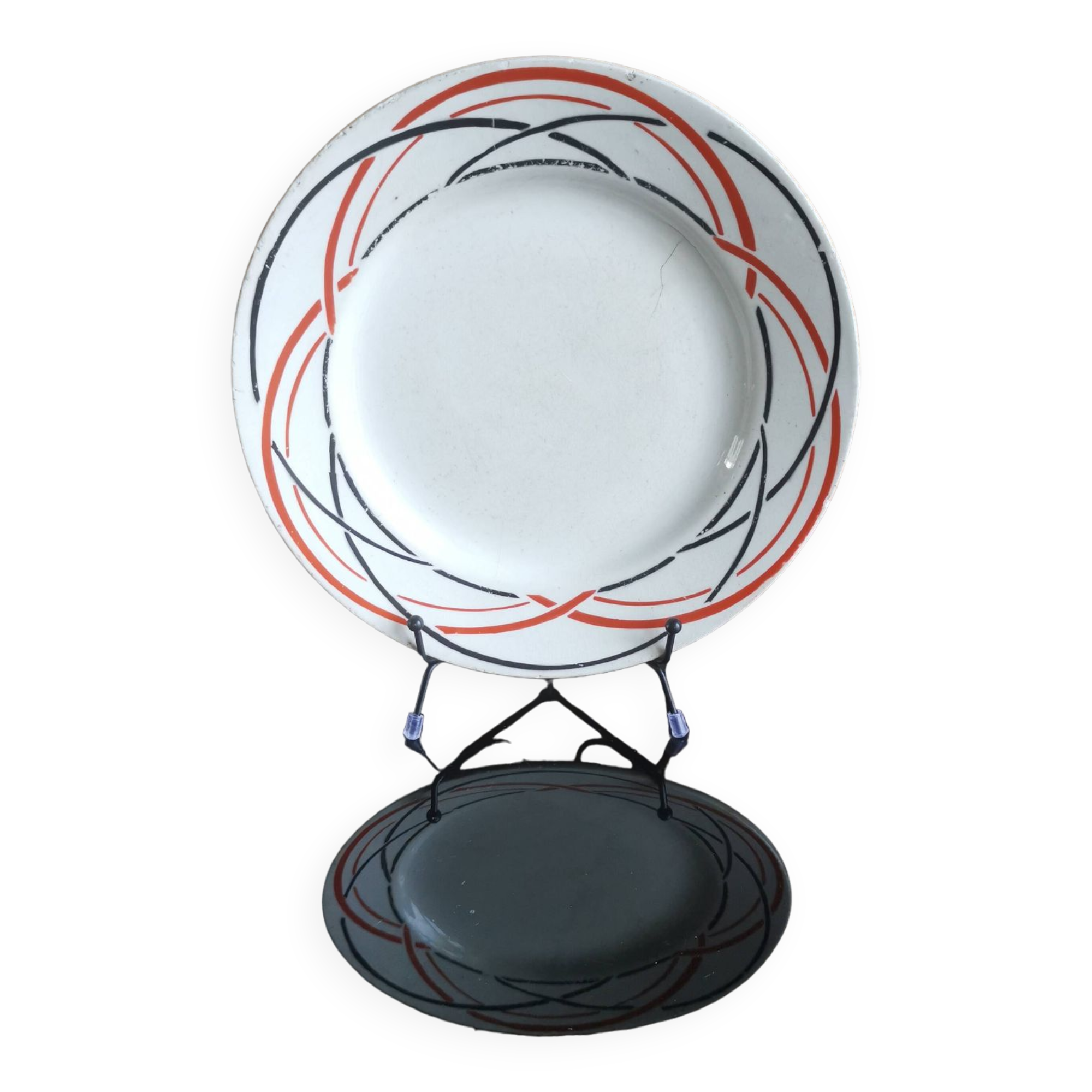 Old plate with geometric pattern Lunéville France
