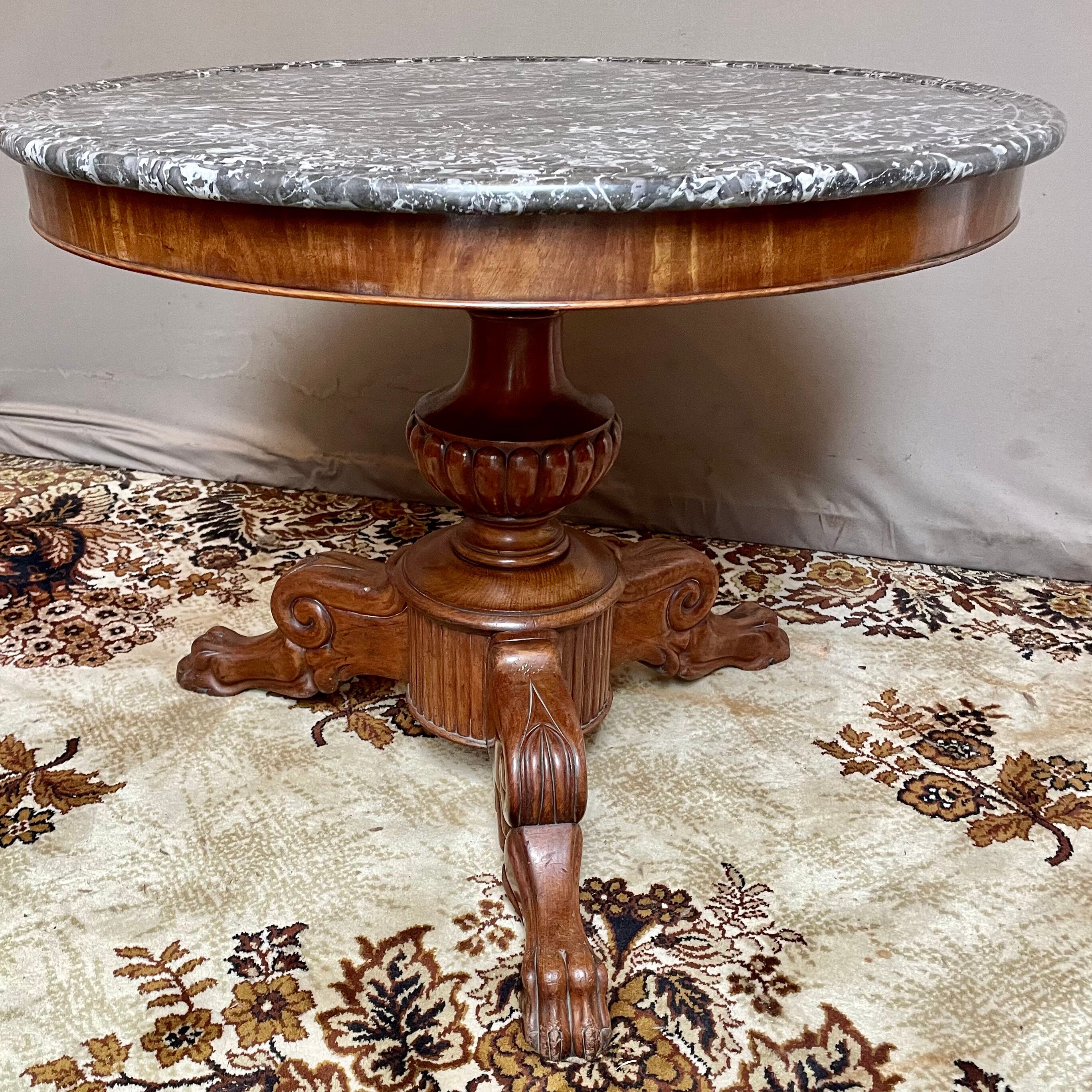 Charles x pedestal table in mahogany