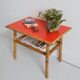 Small coffee table / Side table / Bamboo and rattan end table 1960s
