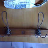 Wooden wall coat rack