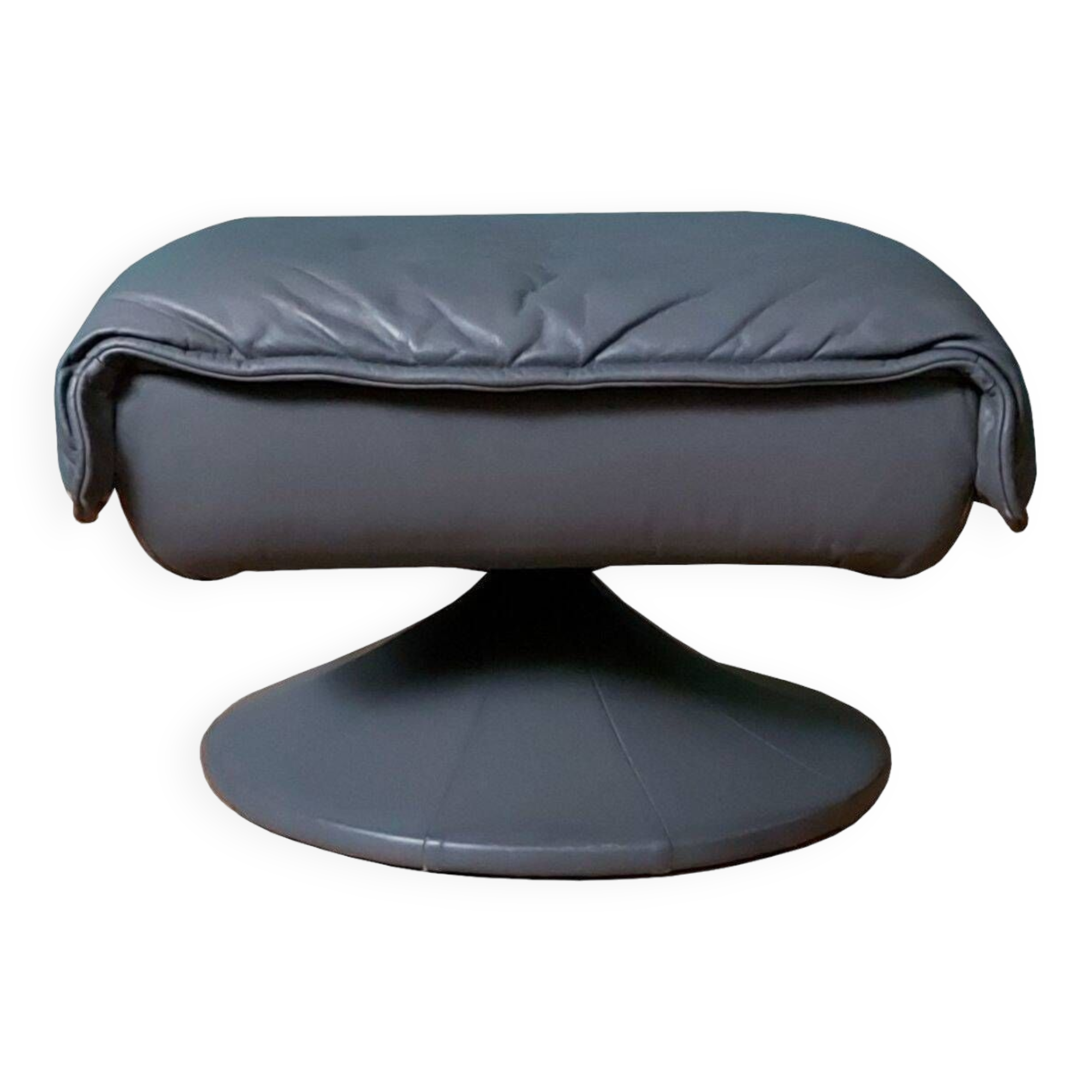 Vintage mid-century Danish leather footstool