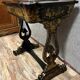 Lacquered work table, blackened wood decorated with Chinese scenes, Napoleon III period circa 1850