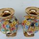 PAIR OF CERAMIC VASES DOREE, POLYCHROME, VINTAGE ITALY 60'S