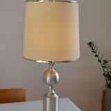 See delmas lamp 70's with fabric and metal lampshade