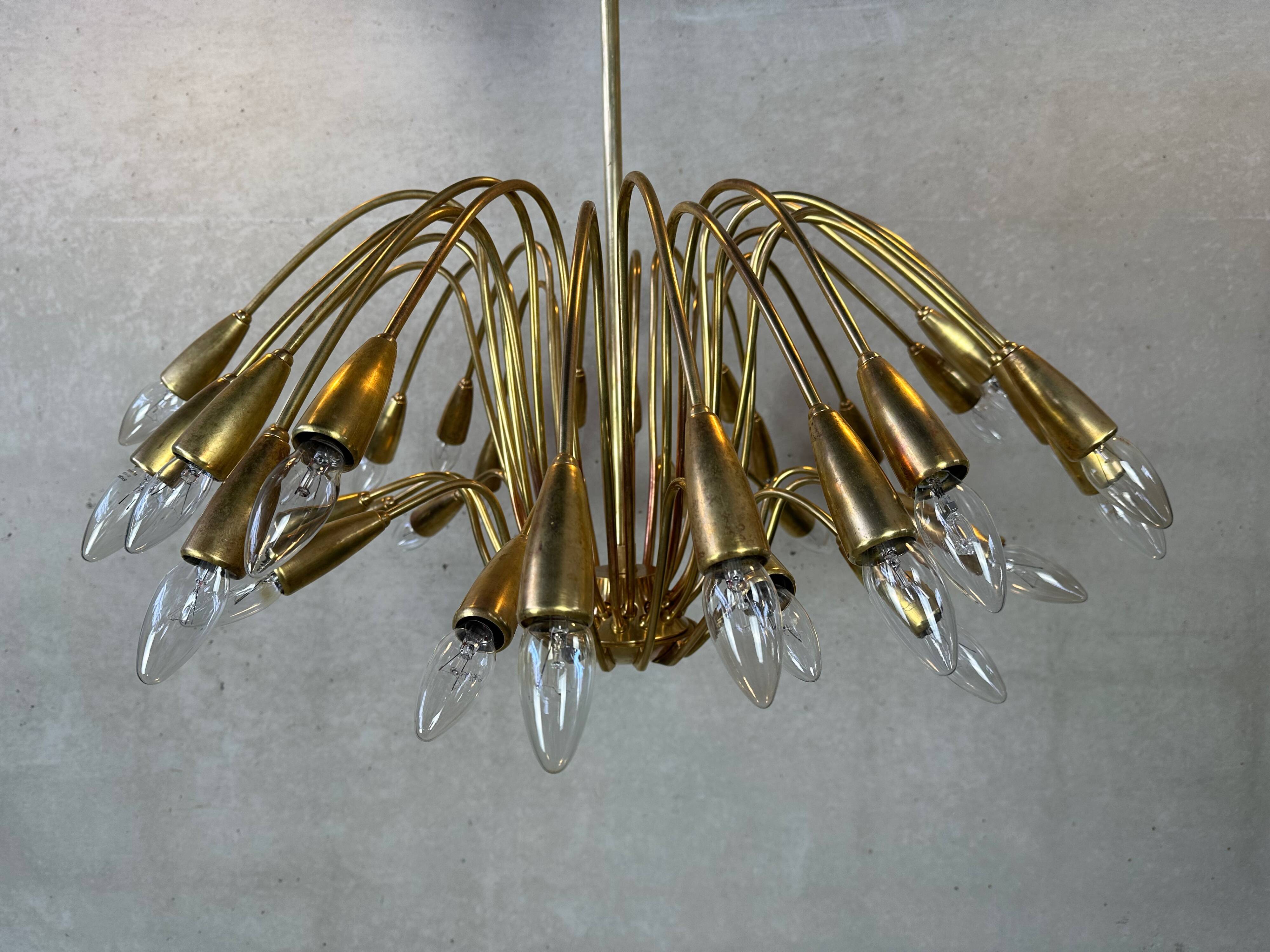Vintage brass Italian sputnik chandelier