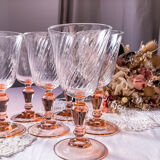 6 two-tone Rosaline white wine glasses