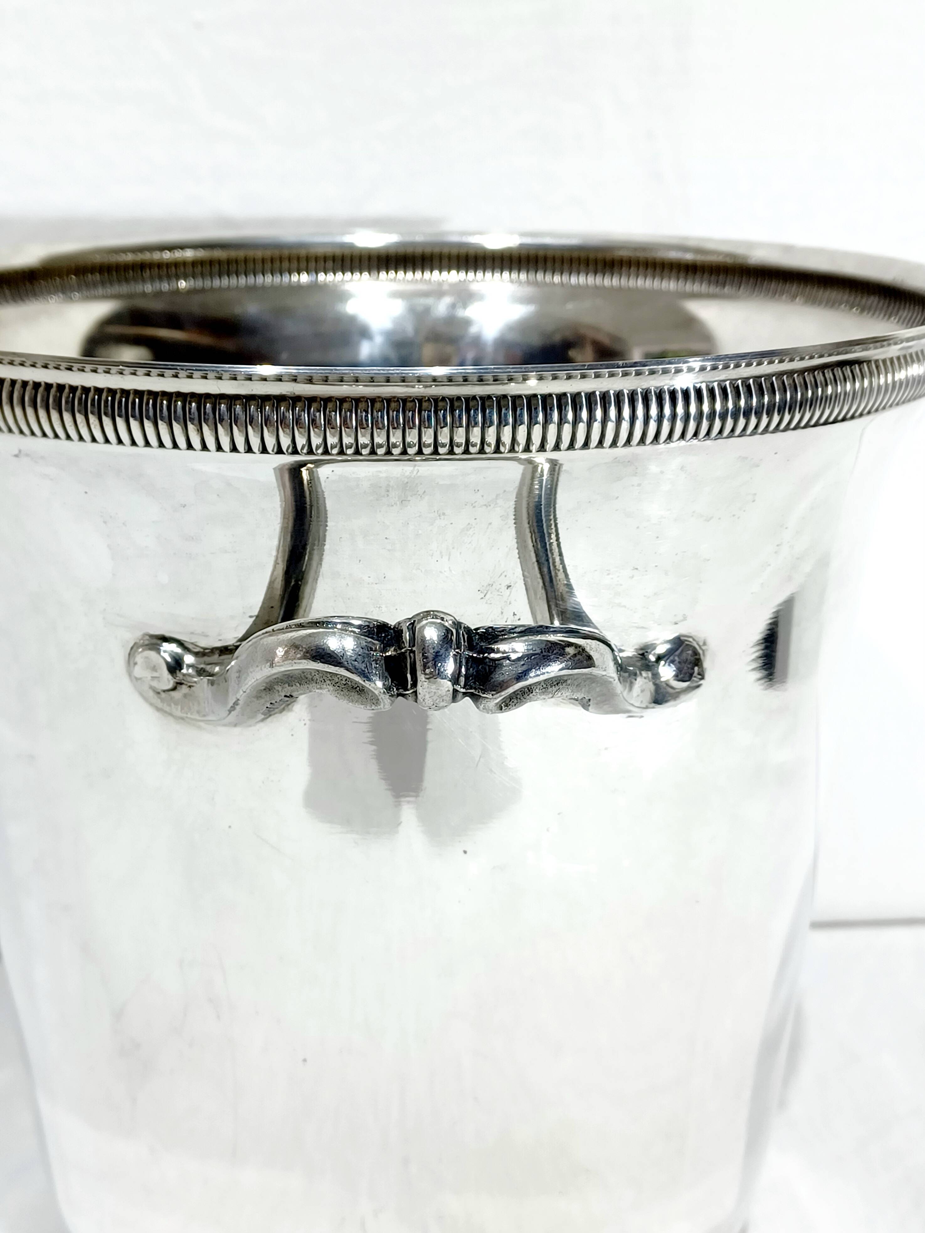 Silver-plated champagne bucket with fluting
