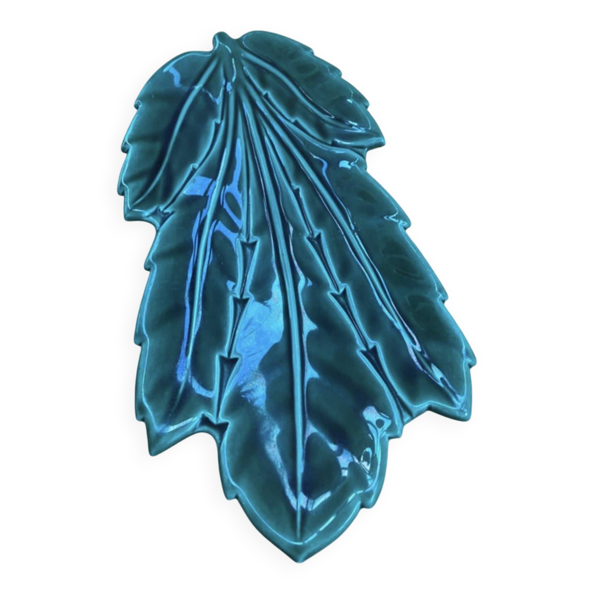 Long dish or platter in Vallauris style.