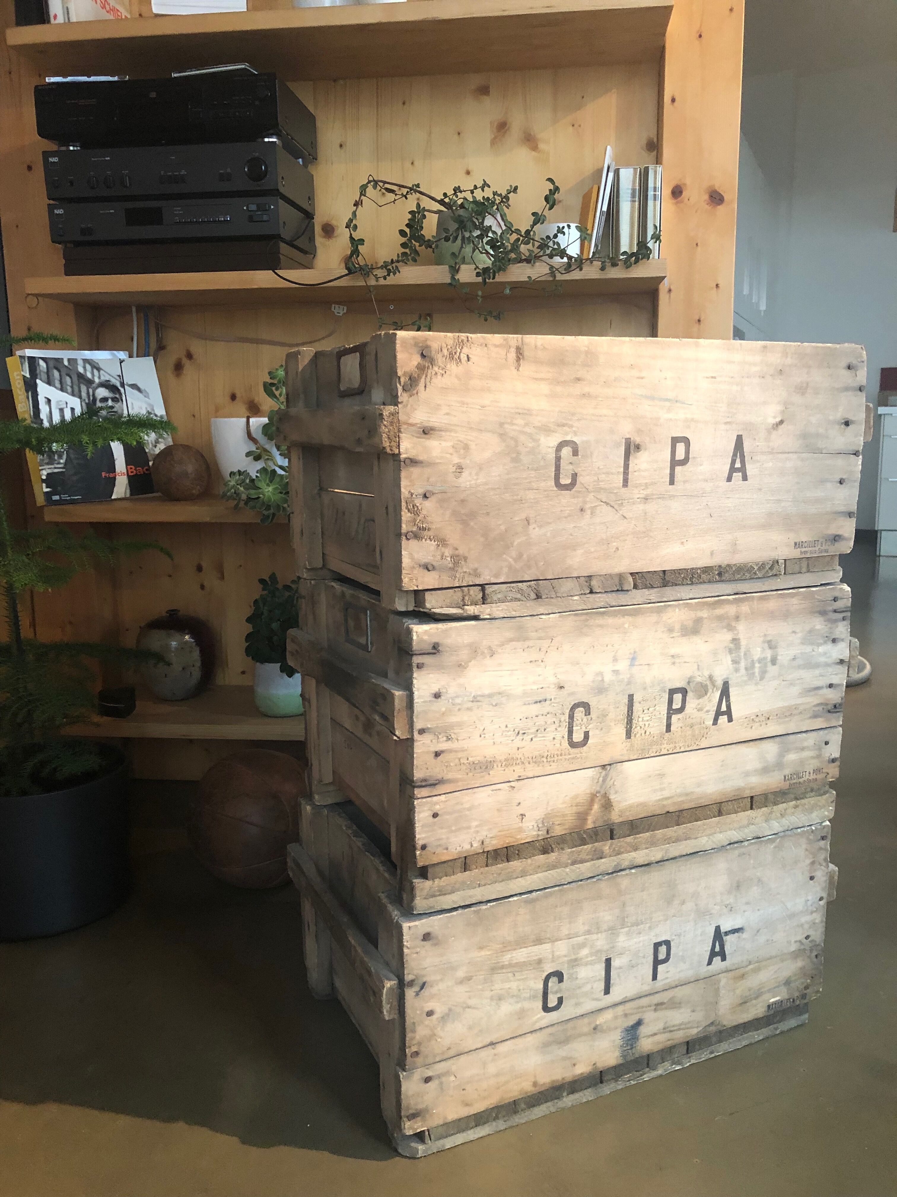 Old industrial type boxes all in wood