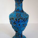 Large Fat Lava enamel vase by Charles Cart, Sea Foam, 1960