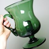 Large vintage green blown glass lantern, 1960s-70s.