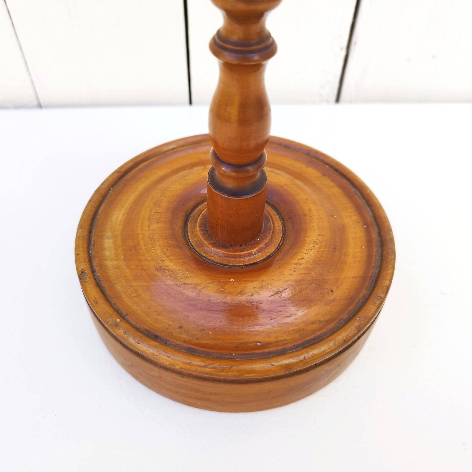 Vintage turned wooden hat rack milliner