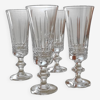 4 Cut crystal champagne flutes