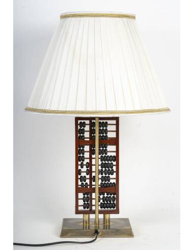 Table lamp, abacus in lacquered wood and metal, 1960