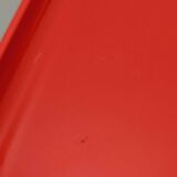 Table rouge Space Age design par Marcello Siard pour Longato, années 70