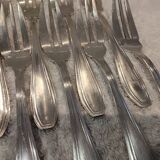 12 silver-plated cake forks, goldsmith Boulenger art deco