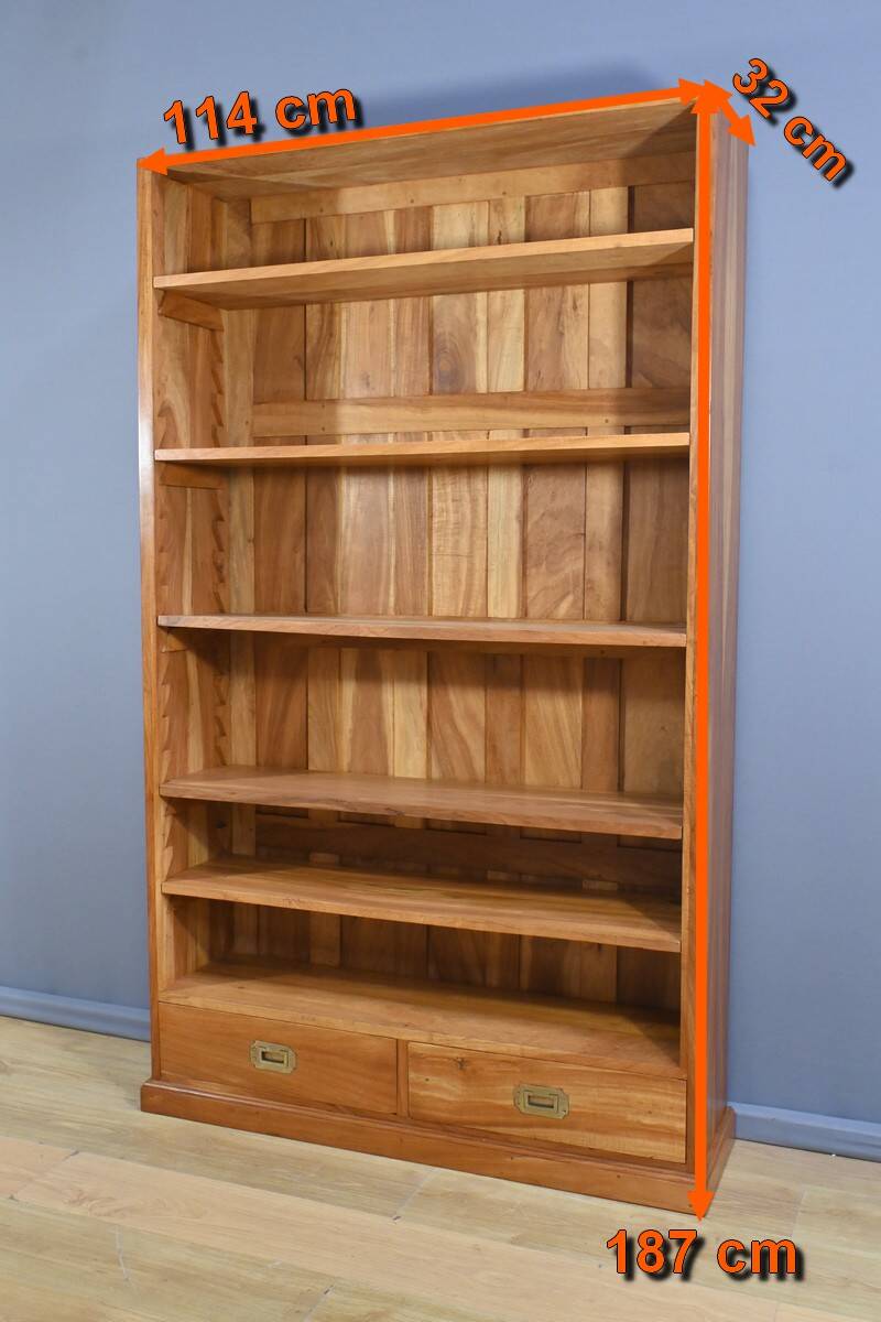 Solid Mahogany Bookcase, India - 20th Century
