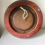 Vintage  wall or ceiling light in Mahogany & copper with  glass from a yacht
