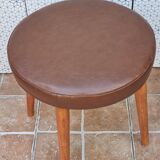 Vintage intra hamburg stool in skai, spring seat, 43 cm, 1950s