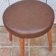Tabouret vintage intra hamburg en skaï, assise à ressorts, 43 cm, années 50