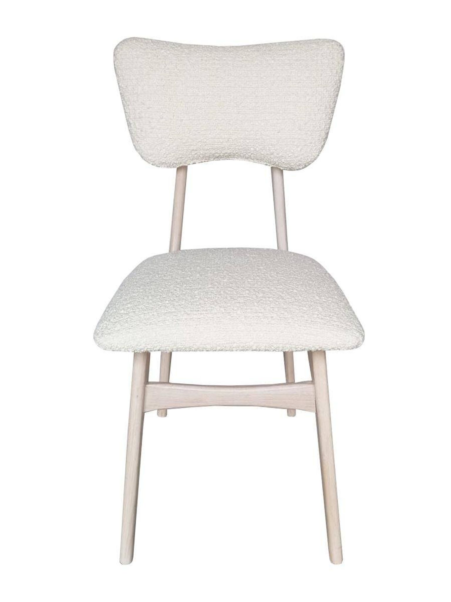 Mid-Century Butterfly Chair, White Boucle Fabric, White Oak, Europe, 1960