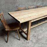 Old fir farm table 1930-1950 vintage country table