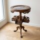 A Side Table / Stand in Walnut - Red Marble - Rotating Top