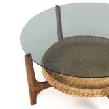 Round coffee table with magazine holder "Hilla"