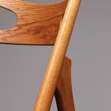 Ensemble de salle à manger complet : 8 chaises Sawbuck CH-29 en teck et table AT 310