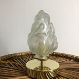 Brass table lamp and vintage torch globe