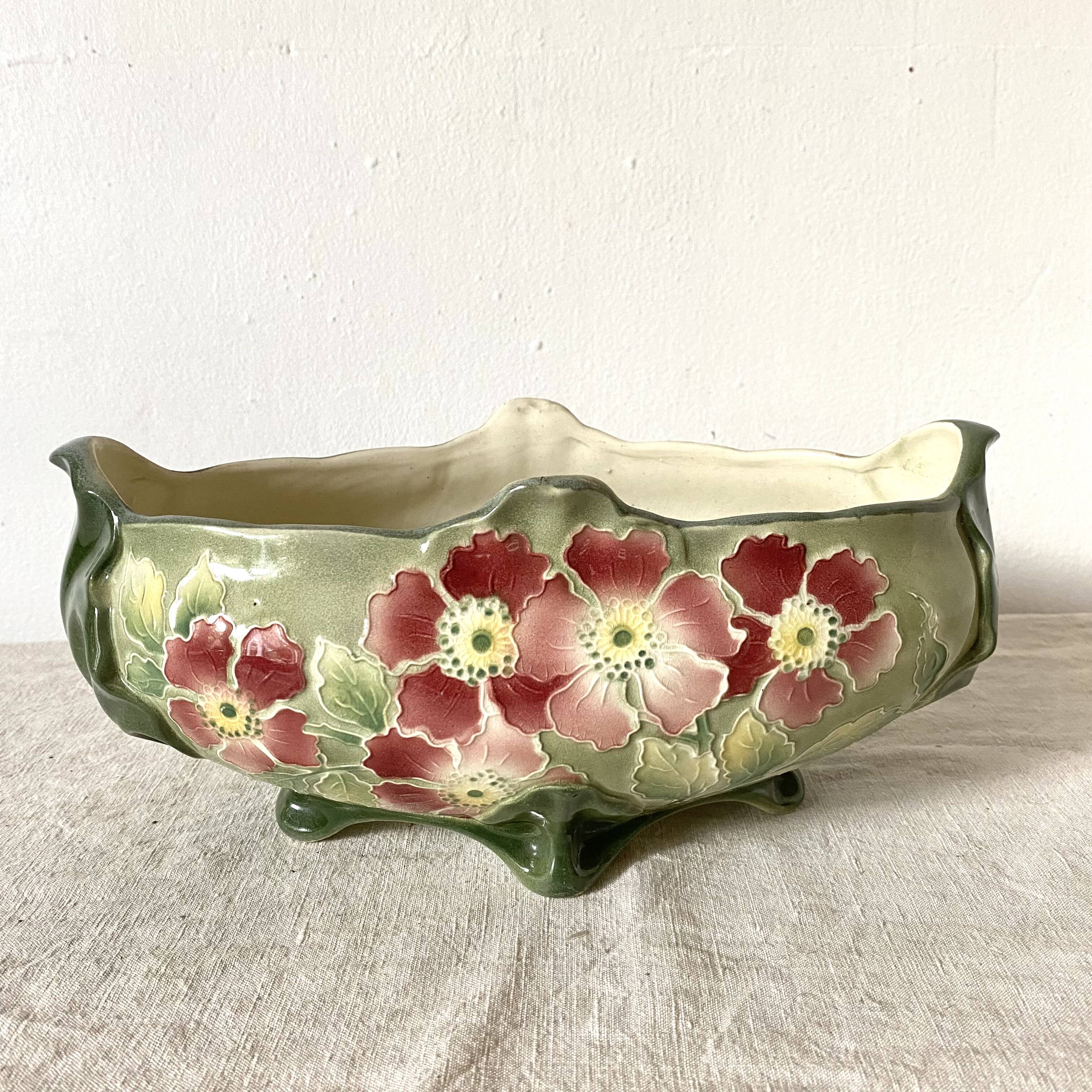 Keller and Guerin Art Nouveau earthenware planter