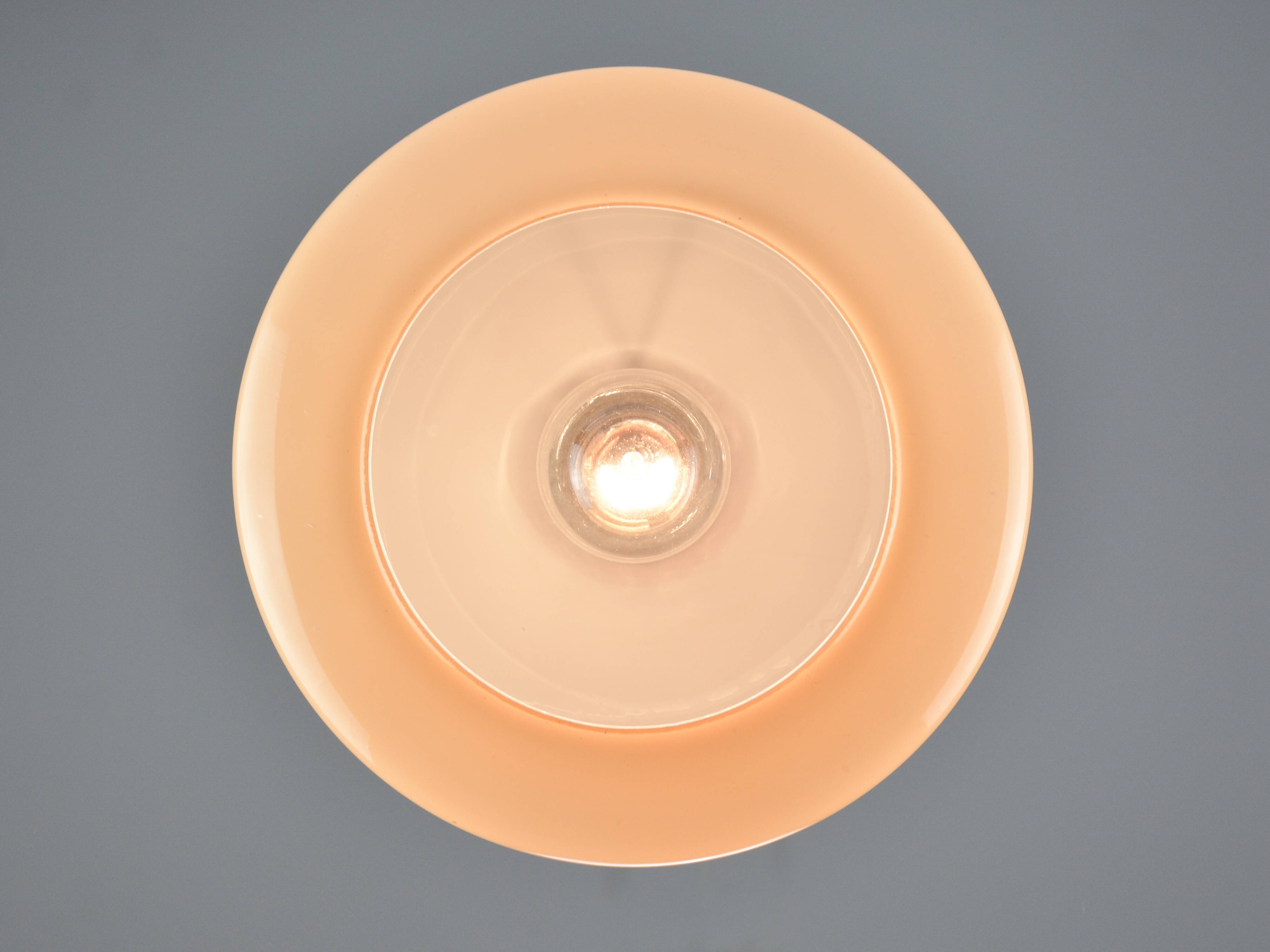 Lampe à suspension vintage en verre marron et laiton