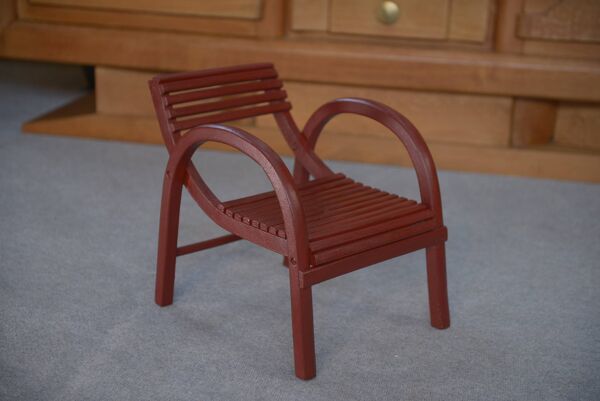 Chaise pour enfant en bois courbé rouge théâtre BAUMANN 1930's