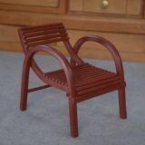 BAUMANN 1930s theatre red bentwood children's chair