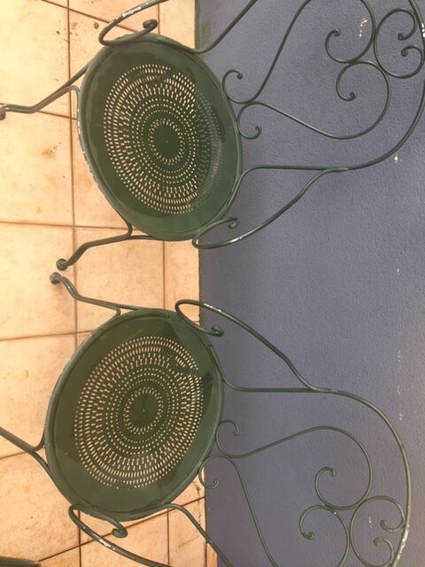 Sets of 2 chairs and 2 garden armchairs in wrought iron DU XXéme