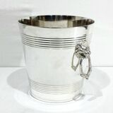 Seau à champagne en métal argenté, tête de lion